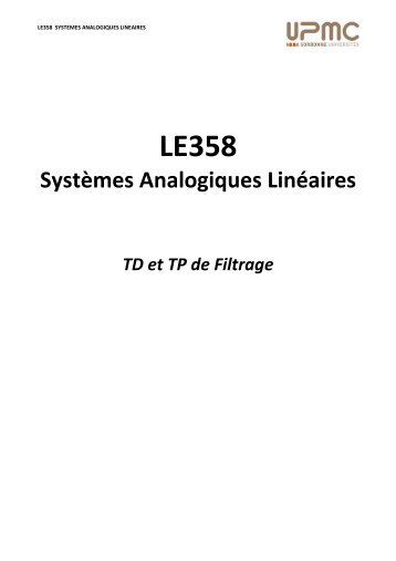 Systèmes Analogiques Linéaires