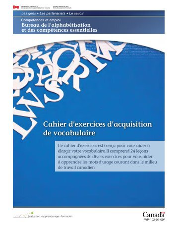 Cahier d'exercices d'acquisition de vocabulaire - Base de données ...