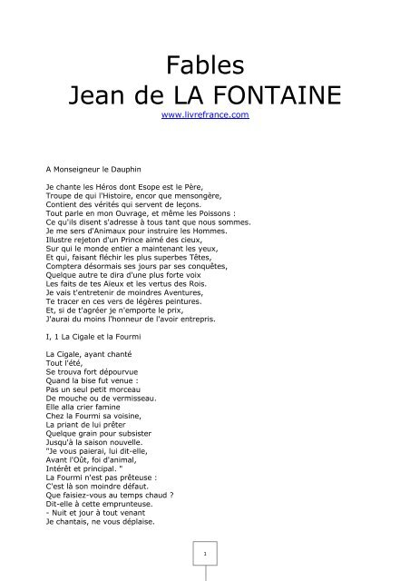 Fables Jean De La Fontainepdf