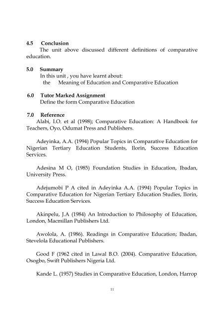 edu 304 - comparative education - National Open University of Nigeria