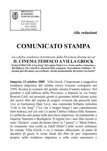 Il cinema tedesco a Villa Grock - Provincia di Imperia