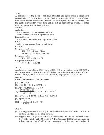 1970 A comparison of the theories Arrhenius, Bronsted and Lewis ...