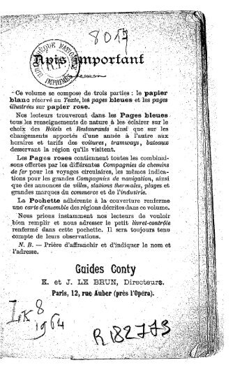 Guide Conty de l'Algérie, 1901