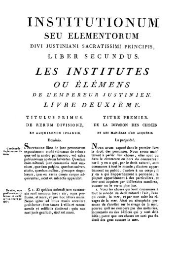 INSTITUTIONUM - Histoire du droit