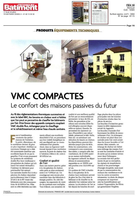 La VMC double flux compacte pour appartements