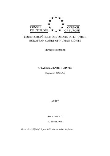 conseil de l'europe council of europe cour européenne des droits de ...