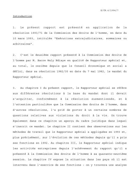 Rapport présenté par M. Bacre Waly Ndiaye, rapporteur spécial ...