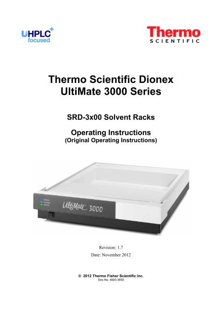 UltiMate 3000 SRD-3x00 Solvent Racks - Dionex