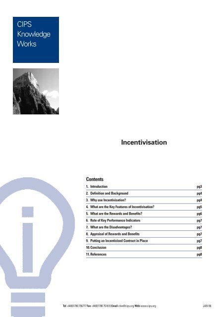 Incentivisation - The Chartered Institute of Purchasing and Supply