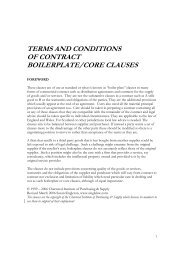 terms and conditions of contract boilerplate/core clauses