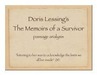 Doris Lessing's The Memoirs of a Survivor