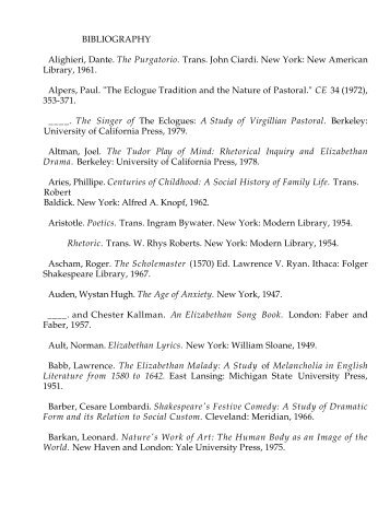 BIBLIOGRAPHY Alighieri, Dante. The Purgatorio. Trans. John Ciardi ...