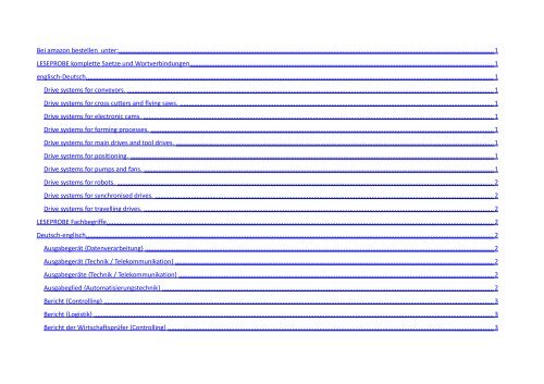 umfangreiche kostenlose Leseprobe zu Technisches Woerterbuch Mechatronik