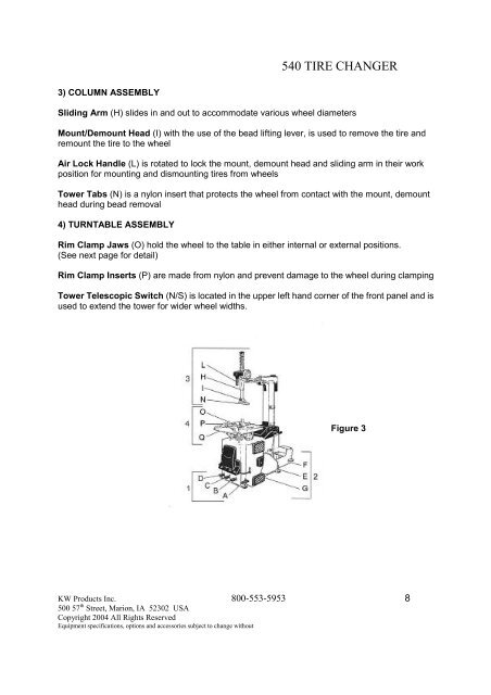 540 Telescoping Tilt-Tower Tire Changer