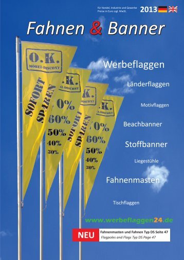 Fahnen, Flaggen, Banner & Stoffdrucke sowie Fahnenmasten und Zubehör