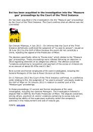 Eni “Measure gas”, The Court confirms that an offence was not committed