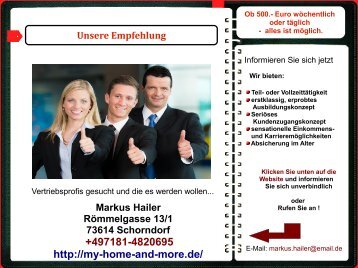 Web Visitenkarte Hailer Markus Vertriebsprofi gesucht