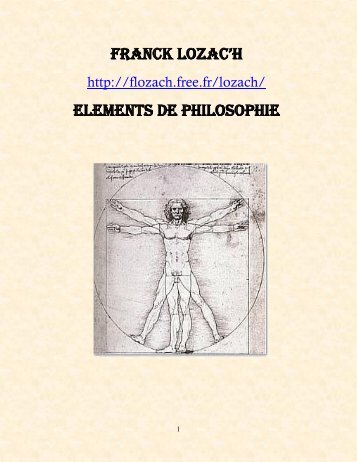 FRANCK LOZAC’H ELEMENTS DE PHILOSOPHIE