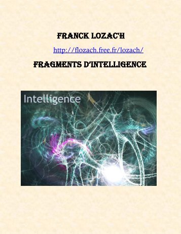 FRANCK LOZAC'H FRAGMENTS D’INTELLIGENCE