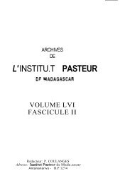 Rapport d'activité 1989 - Institut Pasteur de Madagascar