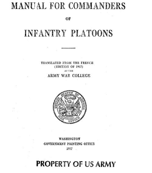 manual for commanders of infantry platoons. - US Army Combined