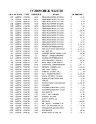 FY 2009 CHECK REGISTER - Tom Green County Government