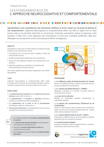 les fondamentaux de l' approche neurocognitive et comportementale