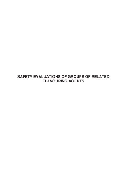 Safety evaluation of certain food additives - ipcs inchem