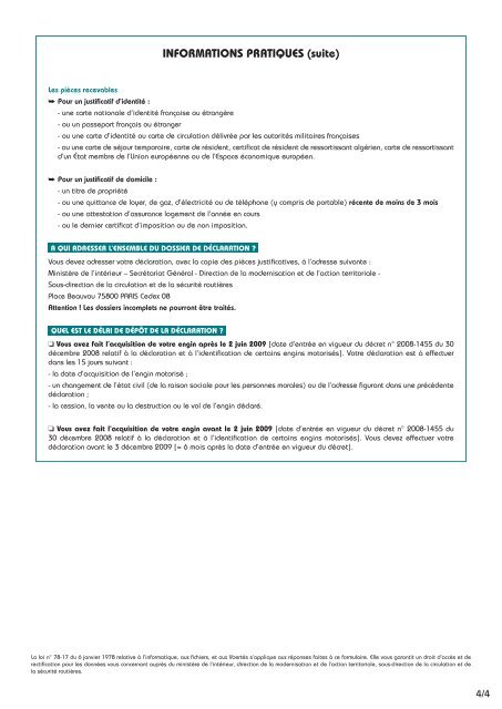 Les pièces recevables IN