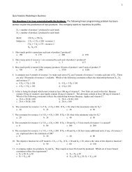 1 Quiz Analytic Modeling in Business The Questions 1 to 3 are ...