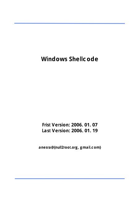Windows Shellcode