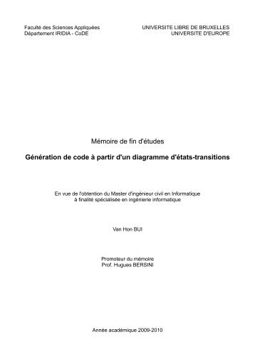 Génération de code à partir d'un diagramme d'états-transitions