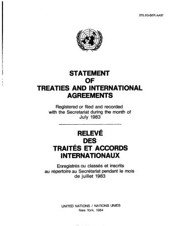 statement of treaties and international agreements relevé des traités ...