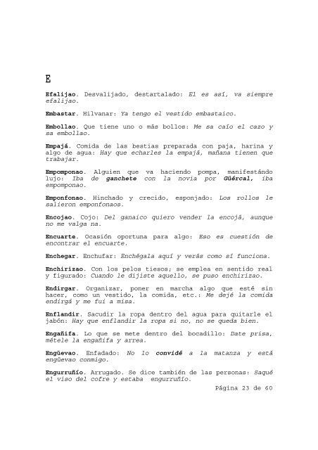 vocabulario de Úrcal - Huercalenses.es