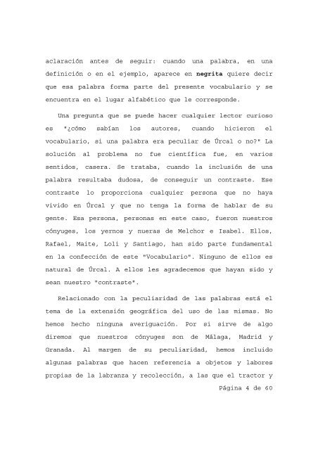 vocabulario de Úrcal - Huercalenses.es