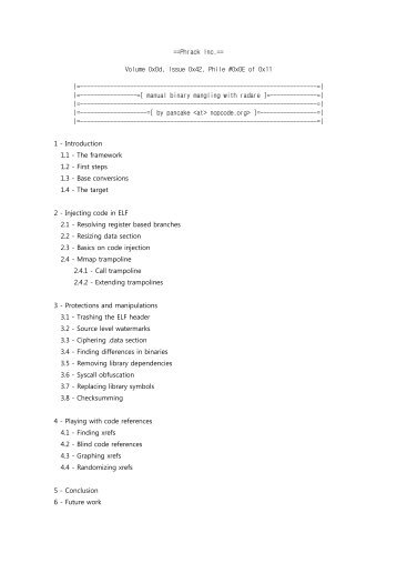 manual binary mangling with radare [nopcode].pdf - 코드엔진