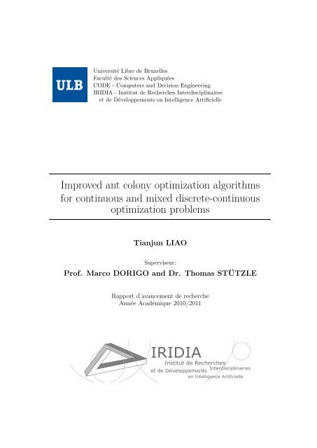 Improved ant colony optimization algorithms for continuous ... - CoDE