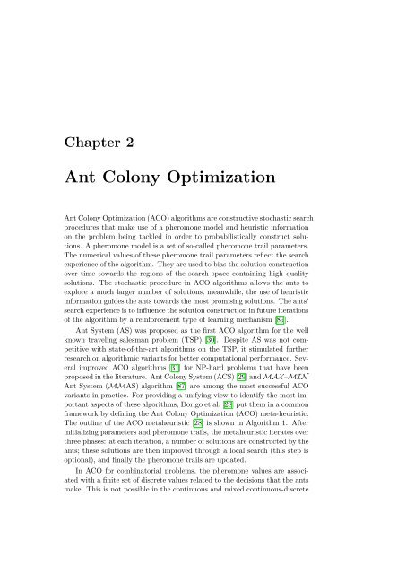 Improved ant colony optimization algorithms for continuous ... - CoDE