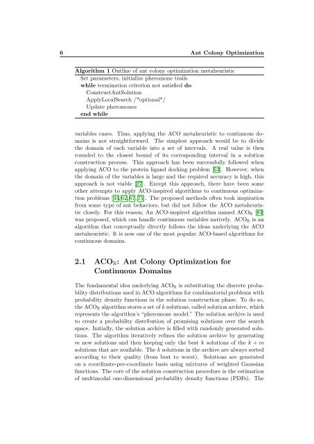 Improved ant colony optimization algorithms for continuous ... - CoDE