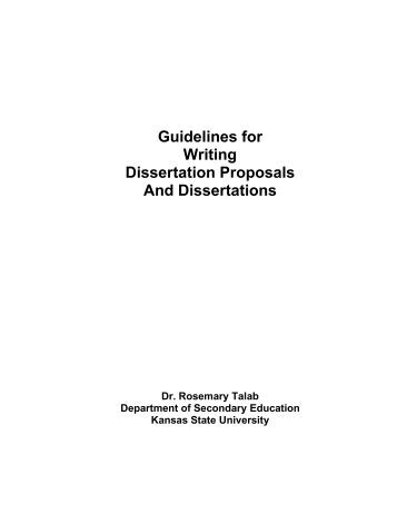 Phd dissertation proposal guidelines