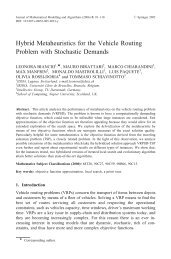 Hybrid Metaheuristics for the Vehicle Routing Problem with ...