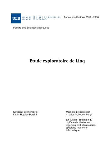 Etude exploratoire de Linq - CoDE - de l'Université libre de Bruxelles