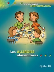 Votre carnet d'information - Les allergies alimentaires - MAPAQ