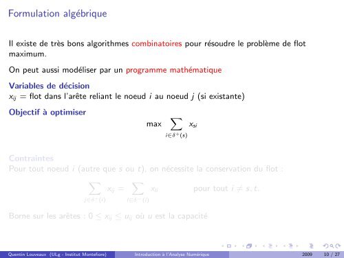 programmation lineaire - Montefiore