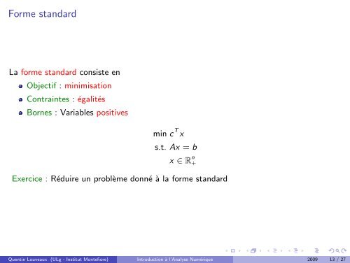 programmation lineaire - Montefiore