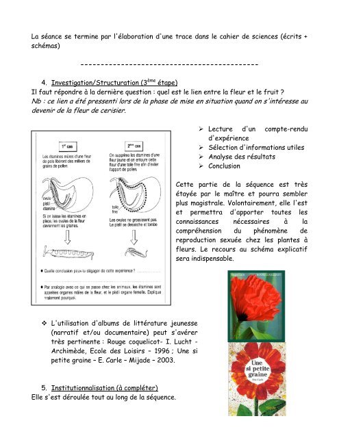 De la fleur au fruit : un exemple de séquence au cycle 3
