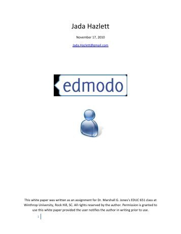 Jada Hazlett: Edmodo - Winthrop University