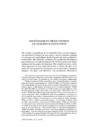 españolismos y mexicanismos - El Colegio de México