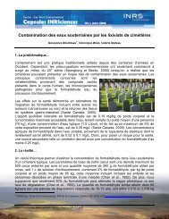 Contamination des eaux souterraines par les lixiviats de ... - INRS