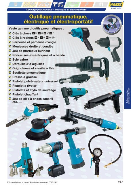 Outillage pneumatique, électrique et électroportatif